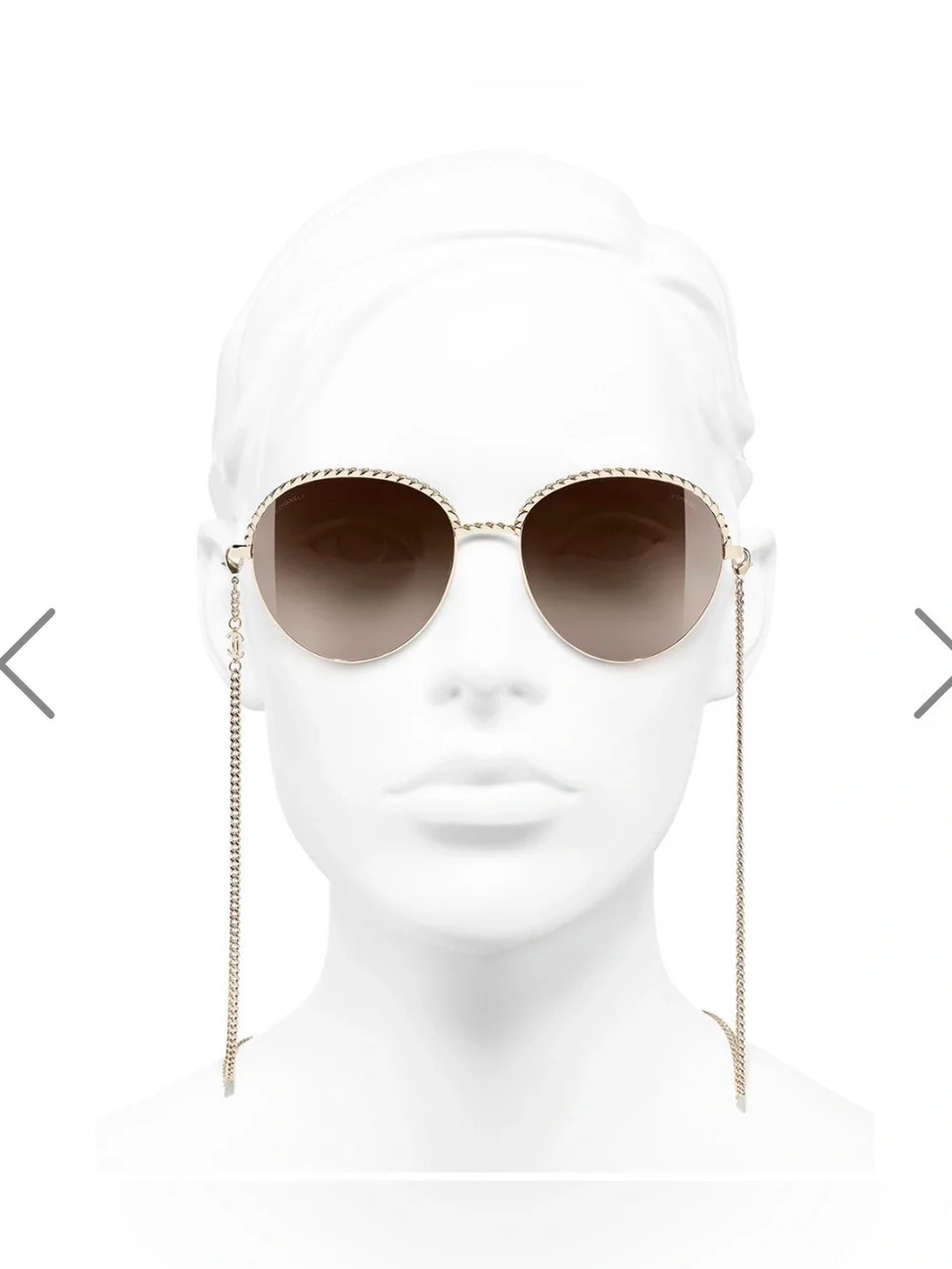 Chanel Pantos Sunglasses with Chain Brown Lenses